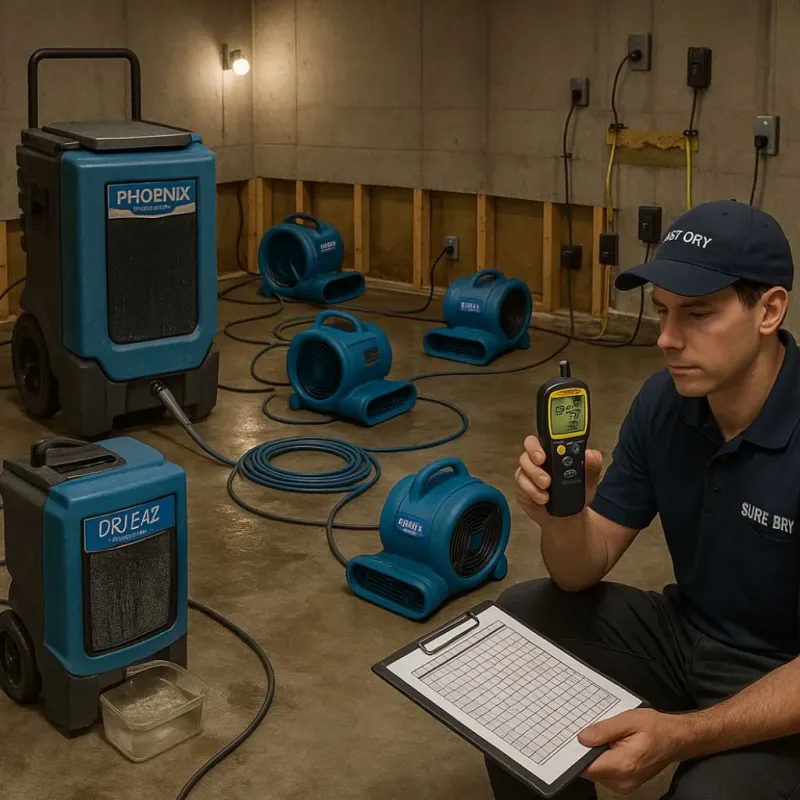 Structural Drying and Dehumidification process in Todd County, KY